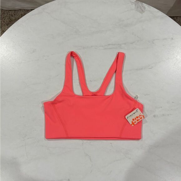Free People Movement Never Better Square Neck Bra FP Sports Coral Pink XS NWT - Picture 5 of 9